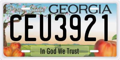 GA license plate CEU3921
