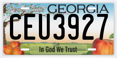 GA license plate CEU3927