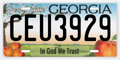 GA license plate CEU3929