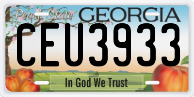 GA license plate CEU3933
