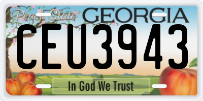 GA license plate CEU3943