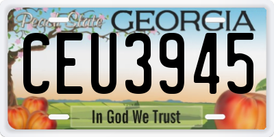 GA license plate CEU3945