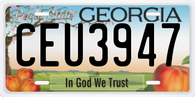 GA license plate CEU3947