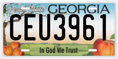 GA license plate CEU3961