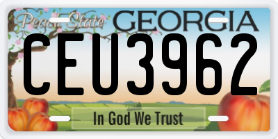 GA license plate CEU3962