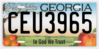 GA license plate CEU3965
