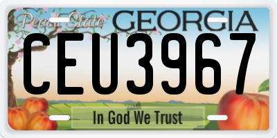 GA license plate CEU3967
