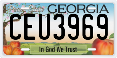 GA license plate CEU3969