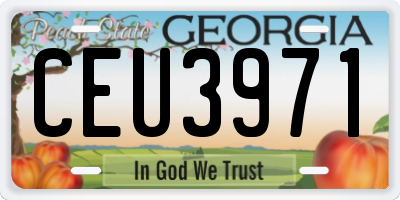 GA license plate CEU3971