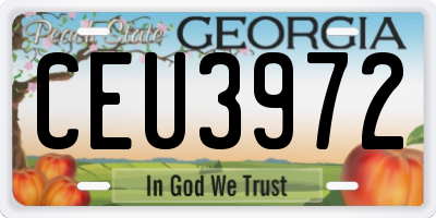 GA license plate CEU3972