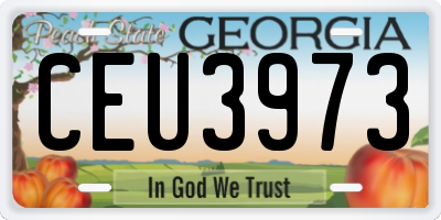 GA license plate CEU3973