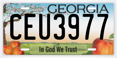 GA license plate CEU3977