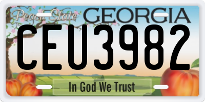 GA license plate CEU3982
