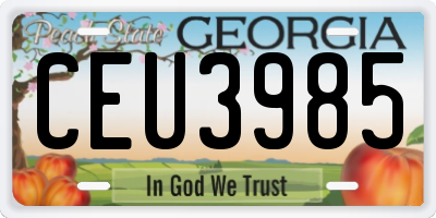 GA license plate CEU3985