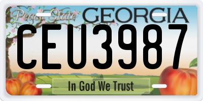 GA license plate CEU3987