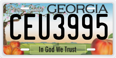 GA license plate CEU3995
