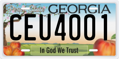 GA license plate CEU4001