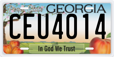 GA license plate CEU4014