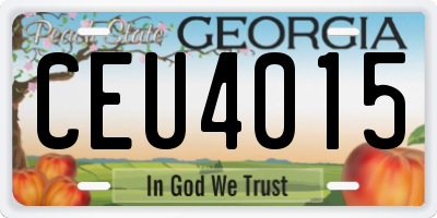 GA license plate CEU4015