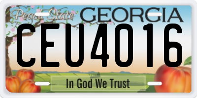 GA license plate CEU4016