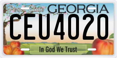 GA license plate CEU4020