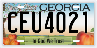GA license plate CEU4021