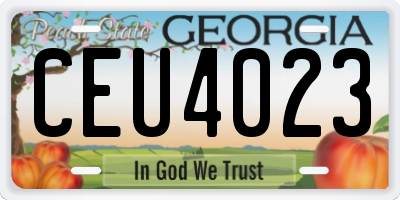 GA license plate CEU4023