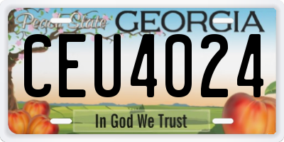 GA license plate CEU4024