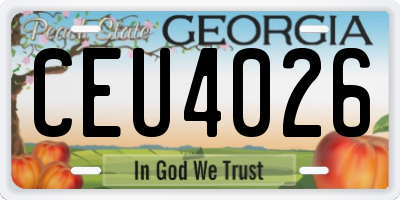 GA license plate CEU4026