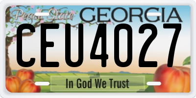 GA license plate CEU4027