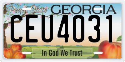 GA license plate CEU4031