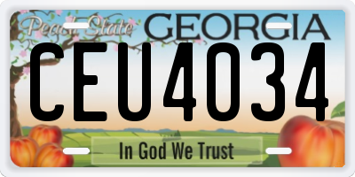 GA license plate CEU4034