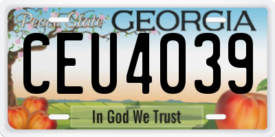 GA license plate CEU4039
