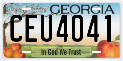 GA license plate CEU4041