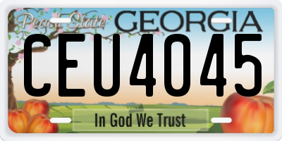 GA license plate CEU4045