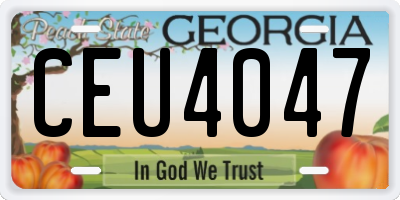 GA license plate CEU4047