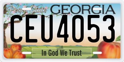 GA license plate CEU4053