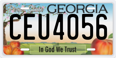 GA license plate CEU4056
