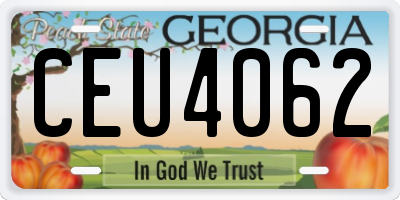 GA license plate CEU4062