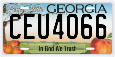 GA license plate CEU4066