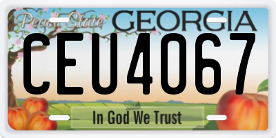 GA license plate CEU4067