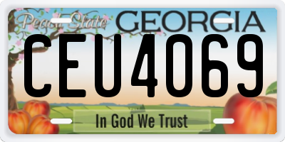 GA license plate CEU4069