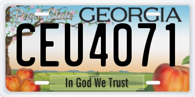 GA license plate CEU4071