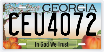 GA license plate CEU4072