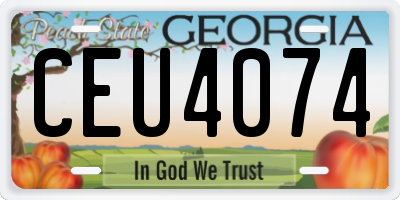 GA license plate CEU4074