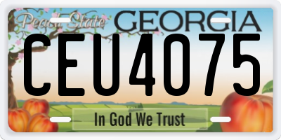 GA license plate CEU4075