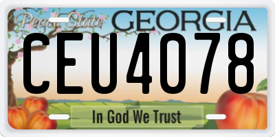 GA license plate CEU4078