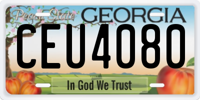 GA license plate CEU4080