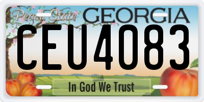 GA license plate CEU4083