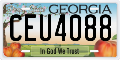 GA license plate CEU4088